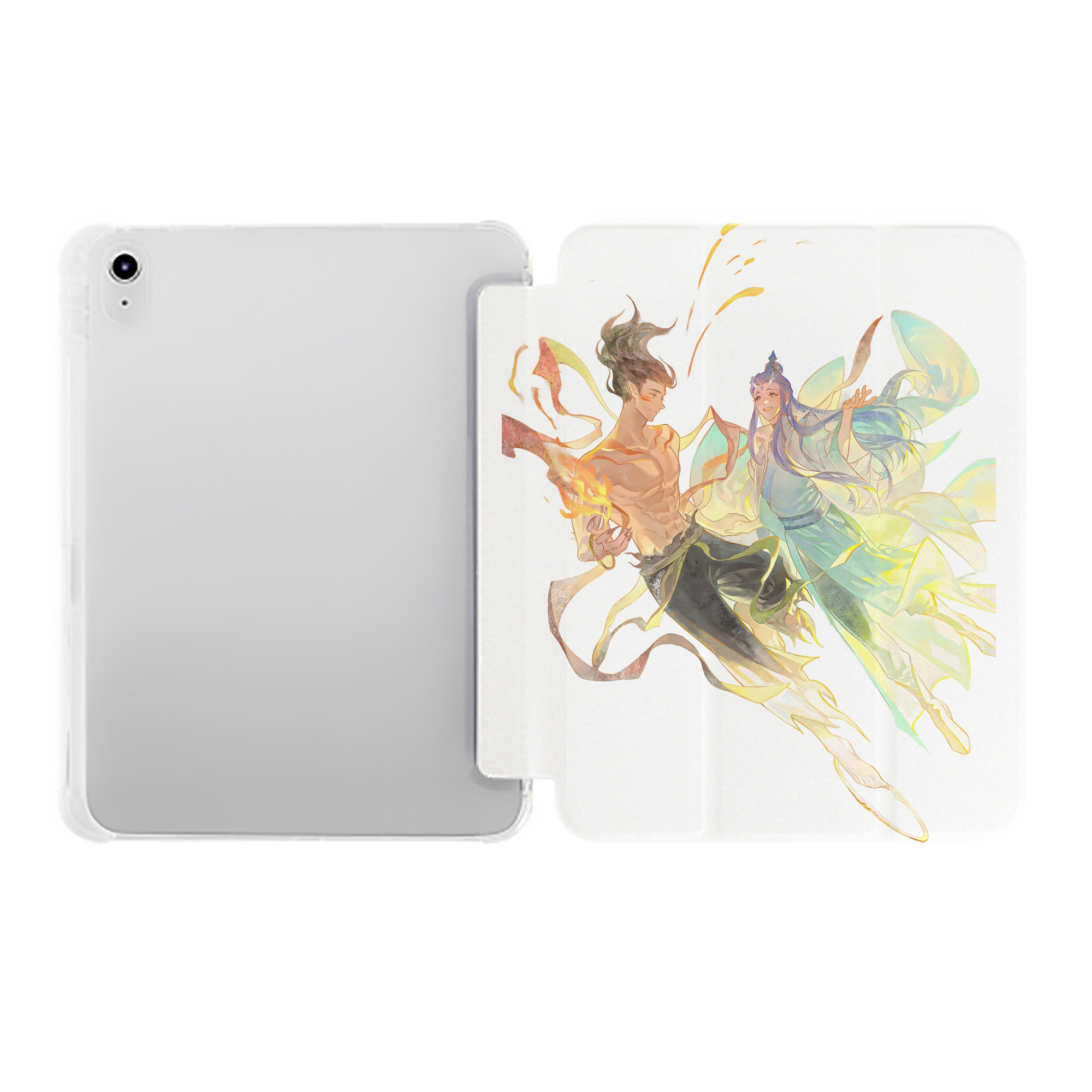 （画像用） Ne Zha 2 ナタ 魔童の大暴れ IPad ケース ペン収納付き 三つ折りスタンド PUレザー×シリコン 対応機種9.5/10.5/10.9インチ